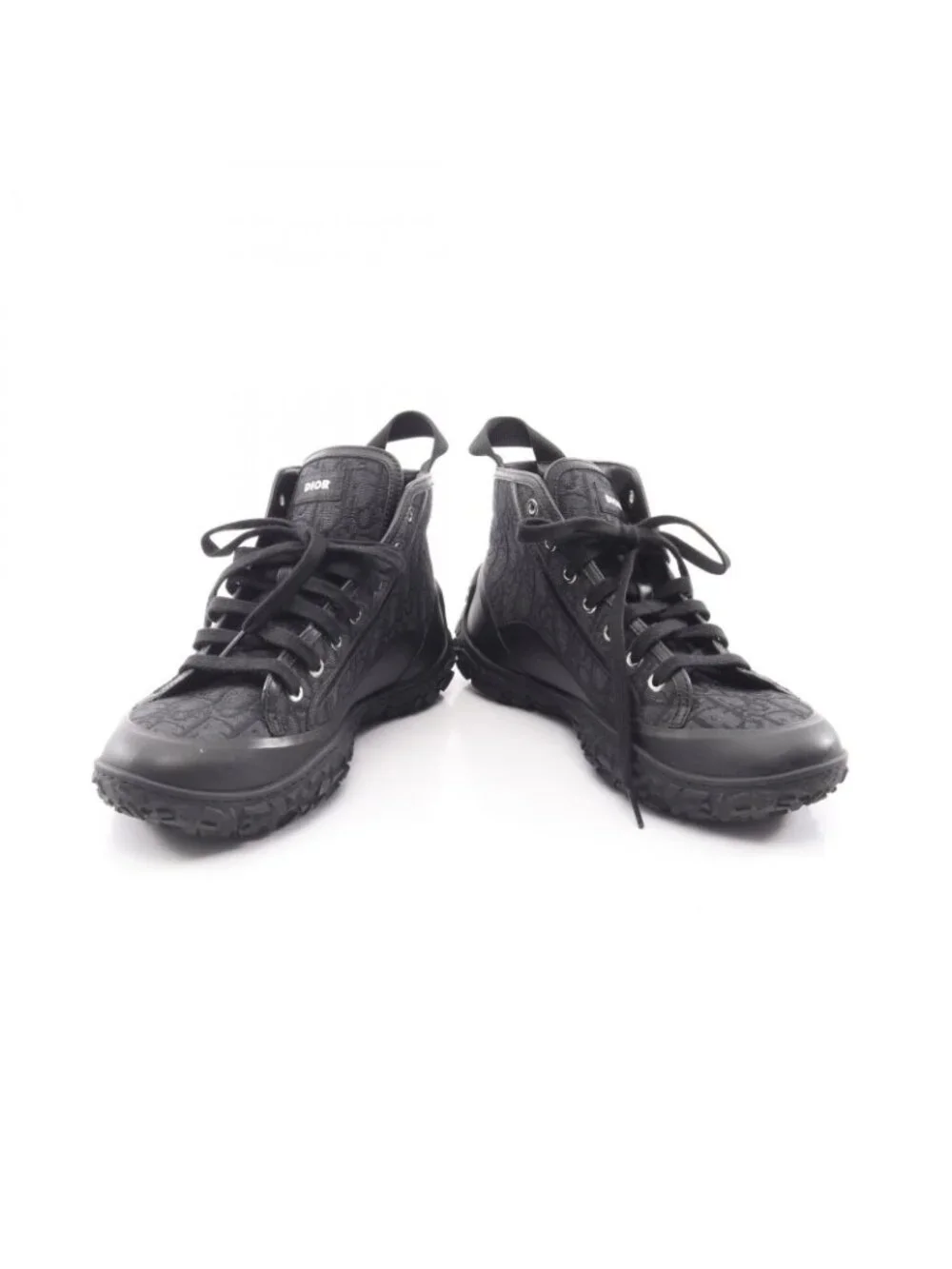 Dior Sneakers Oblique Jacquard Black Canvas Leather High